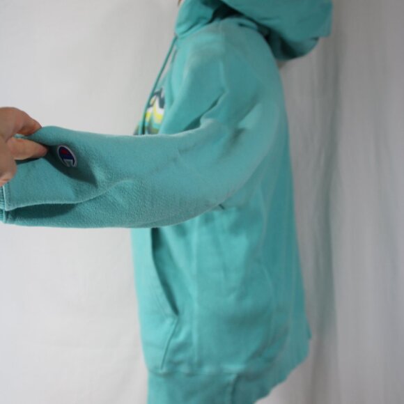 Champion Men's Reverse Weave Light Blue color Hoodie Size Small Spell out - Picture 4 of 7